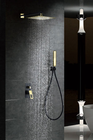 Black and Gold Single Handle Built-in Shower Set, view 2