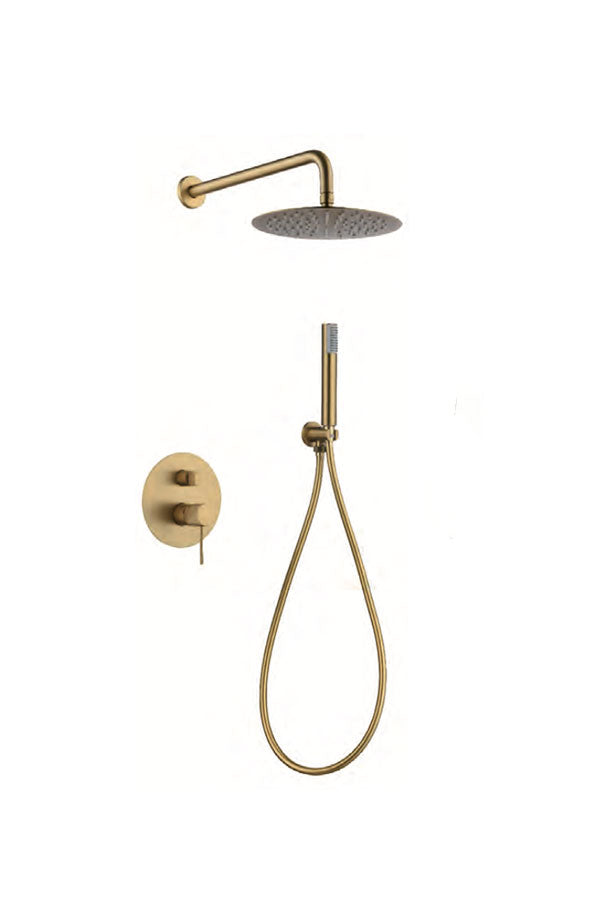 Brushed Gold Single Handle Recessed Shower Set, view 2