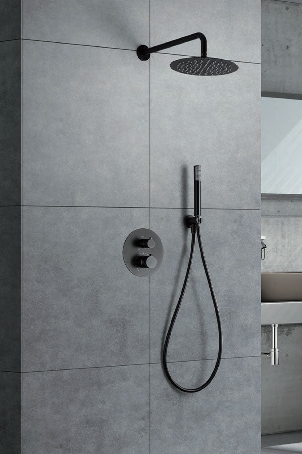 Black Gum Metal Built-in Thermostatic Shower Set, view 2