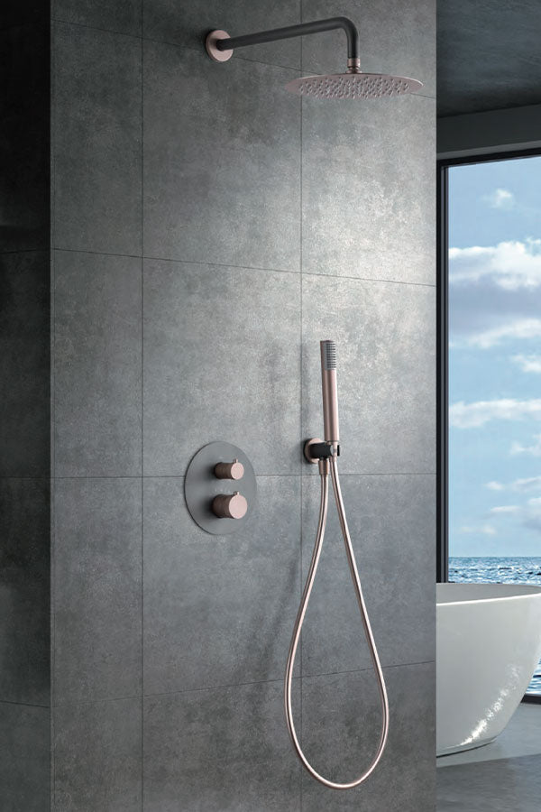 Champagne Gray Thermostatic Built-In Shower System, view 2