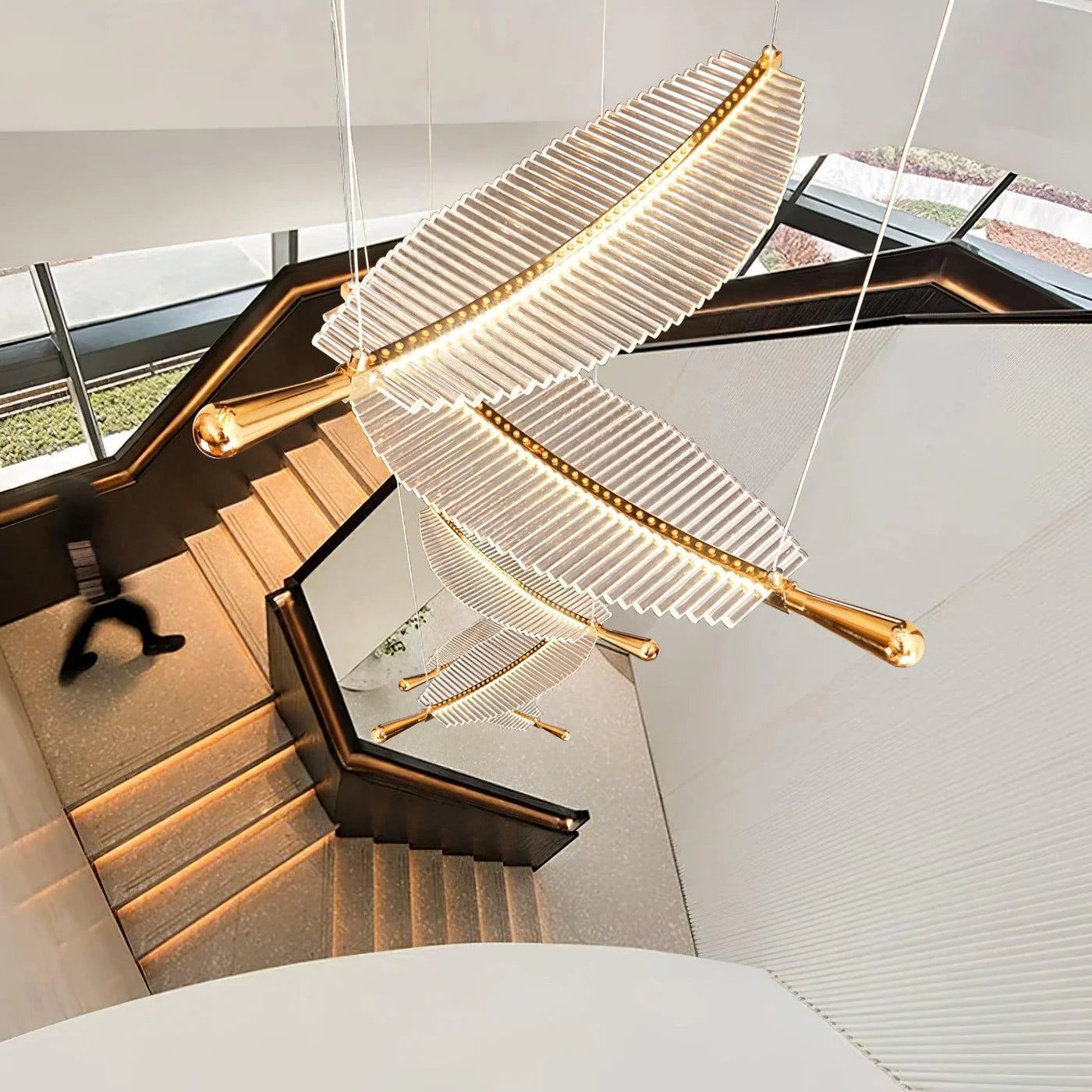Lámpara colgante moderna en espiral con LED