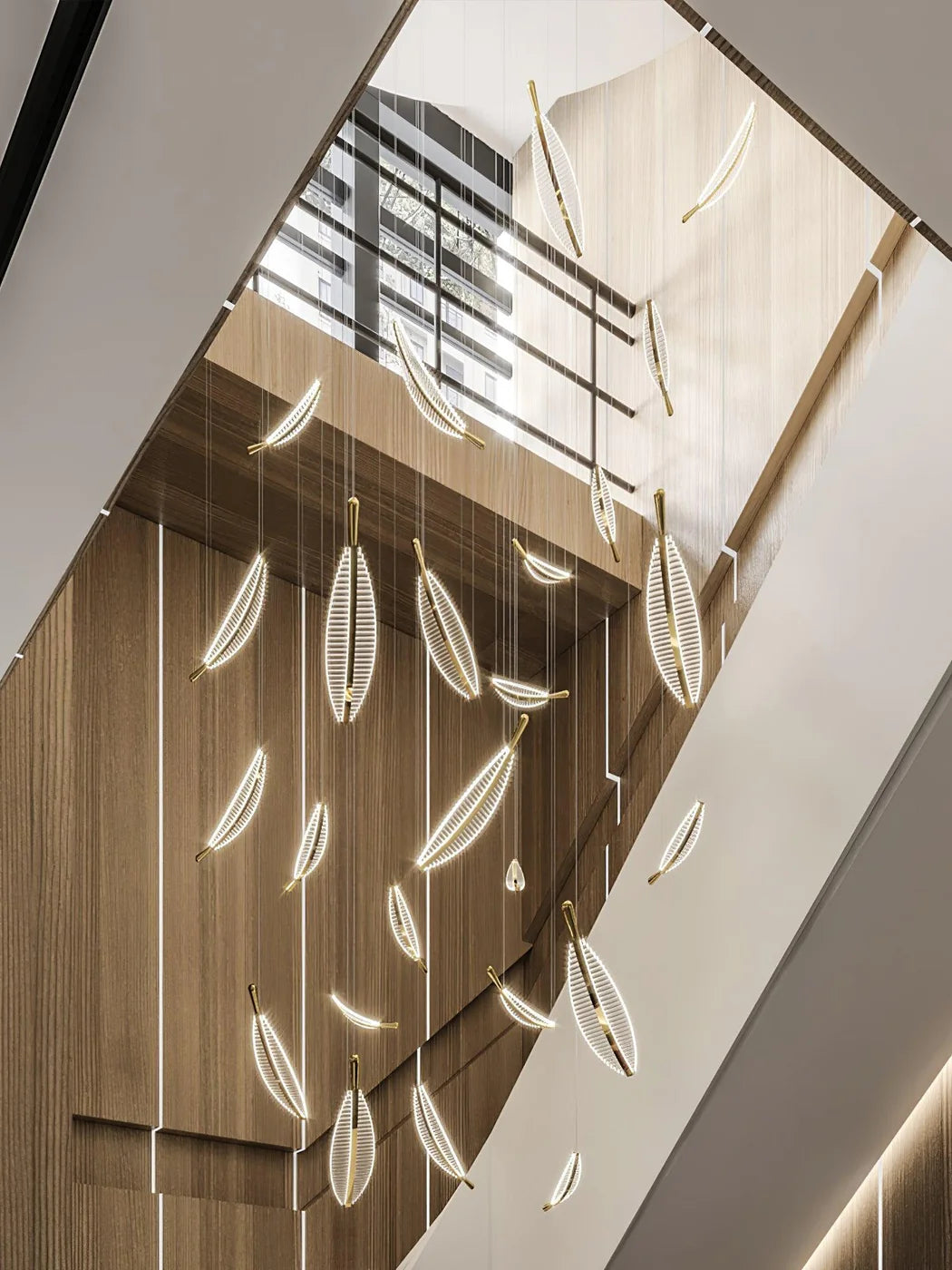 Lámpara colgante moderna en espiral con LED