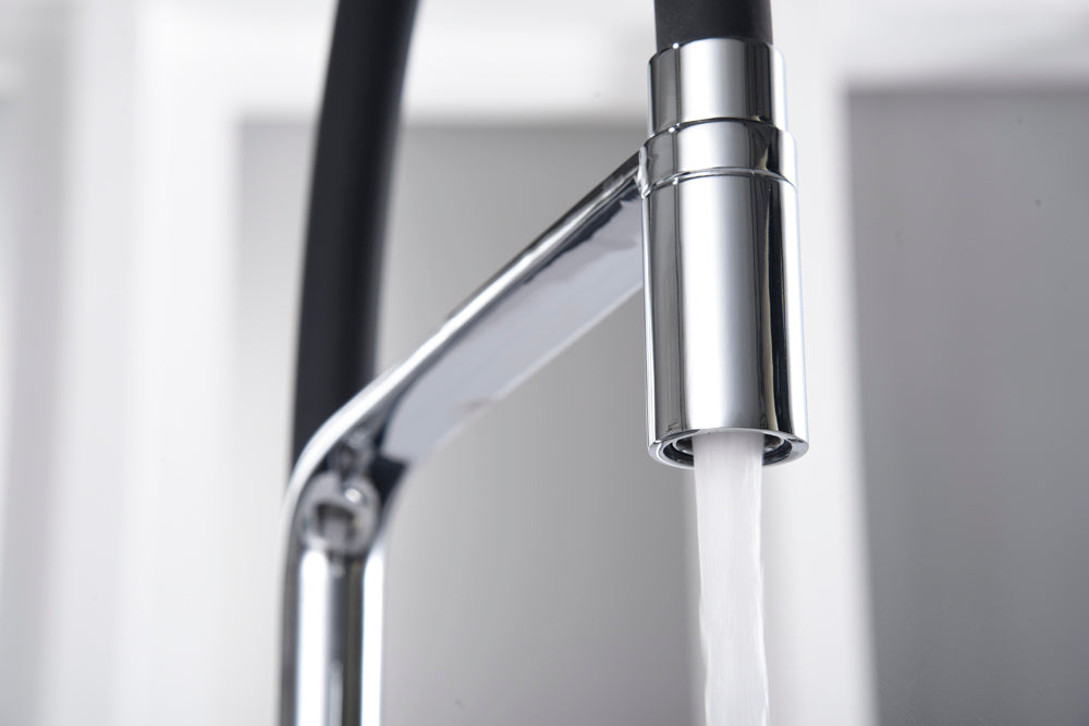 Sena Chrome Kitchen Faucet Modern Minimalist Design, view 7