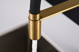 Sena Brushed Gold Kitchen Faucet Modern Design, view 4