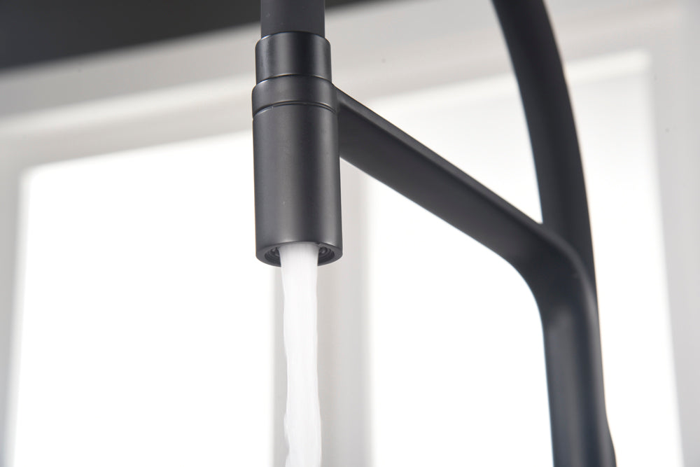 Sena Matte Black Kitchen Faucet Modern Design, view 5