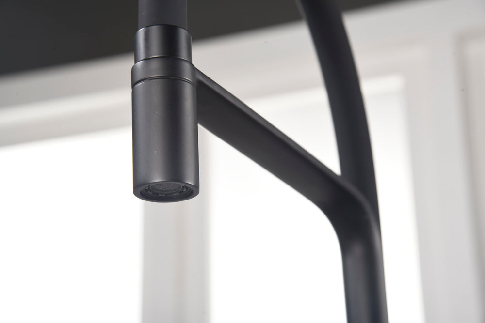 Sena Matte Black Kitchen Faucet Modern Design, view 6