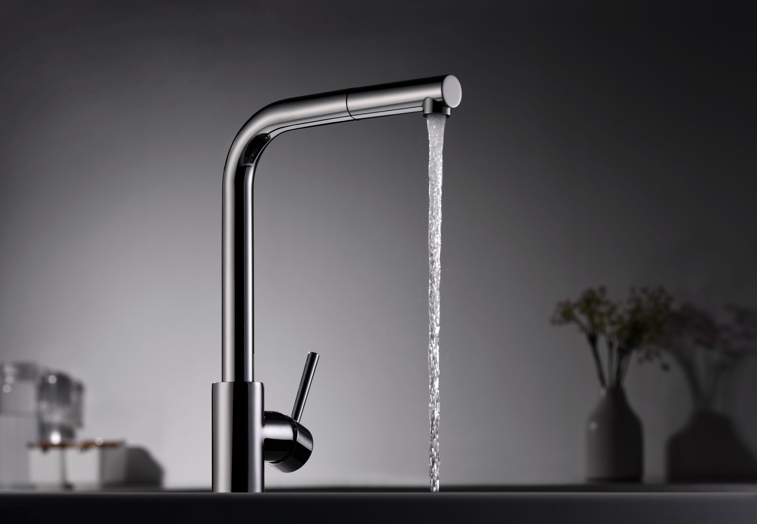 Malta Chrome Kitchen Faucet Modern Design, view 4