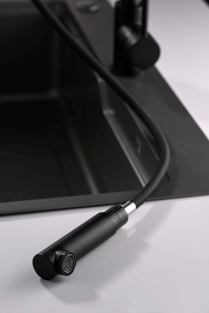 Matte Black Kitchen Faucet Modern Malta Series, view 4