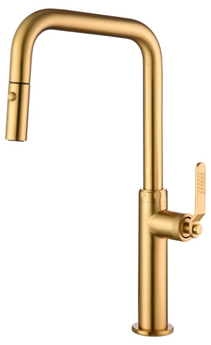 Brushed Gold Kitchen Faucet Modern Contemporary Design, view 2