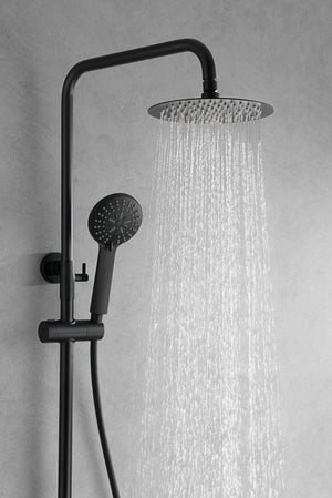 Matte Black Single Handle Shower Set Modern Design, view 5