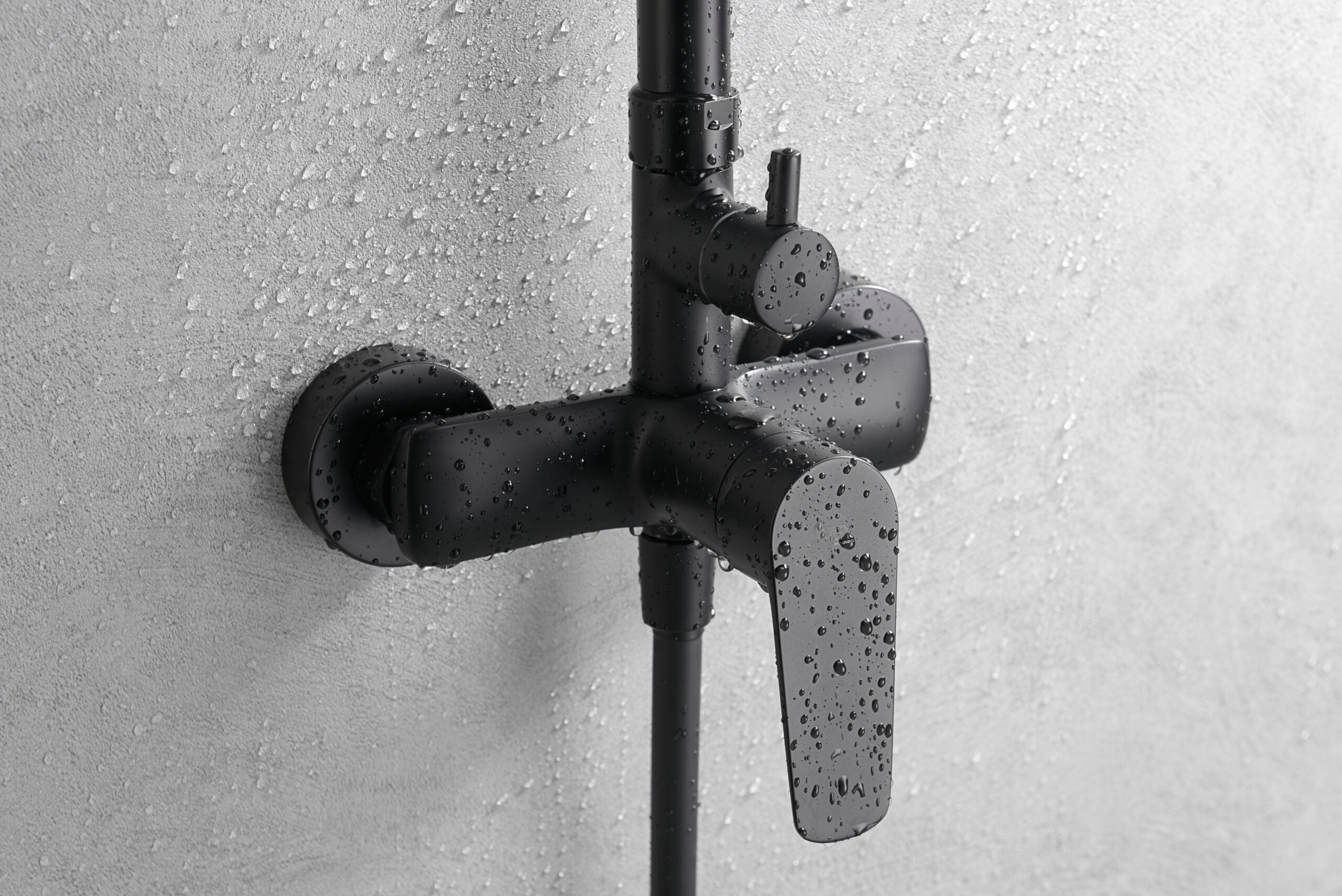 Matte Black Single Handle Shower Set Modern Design, view 4