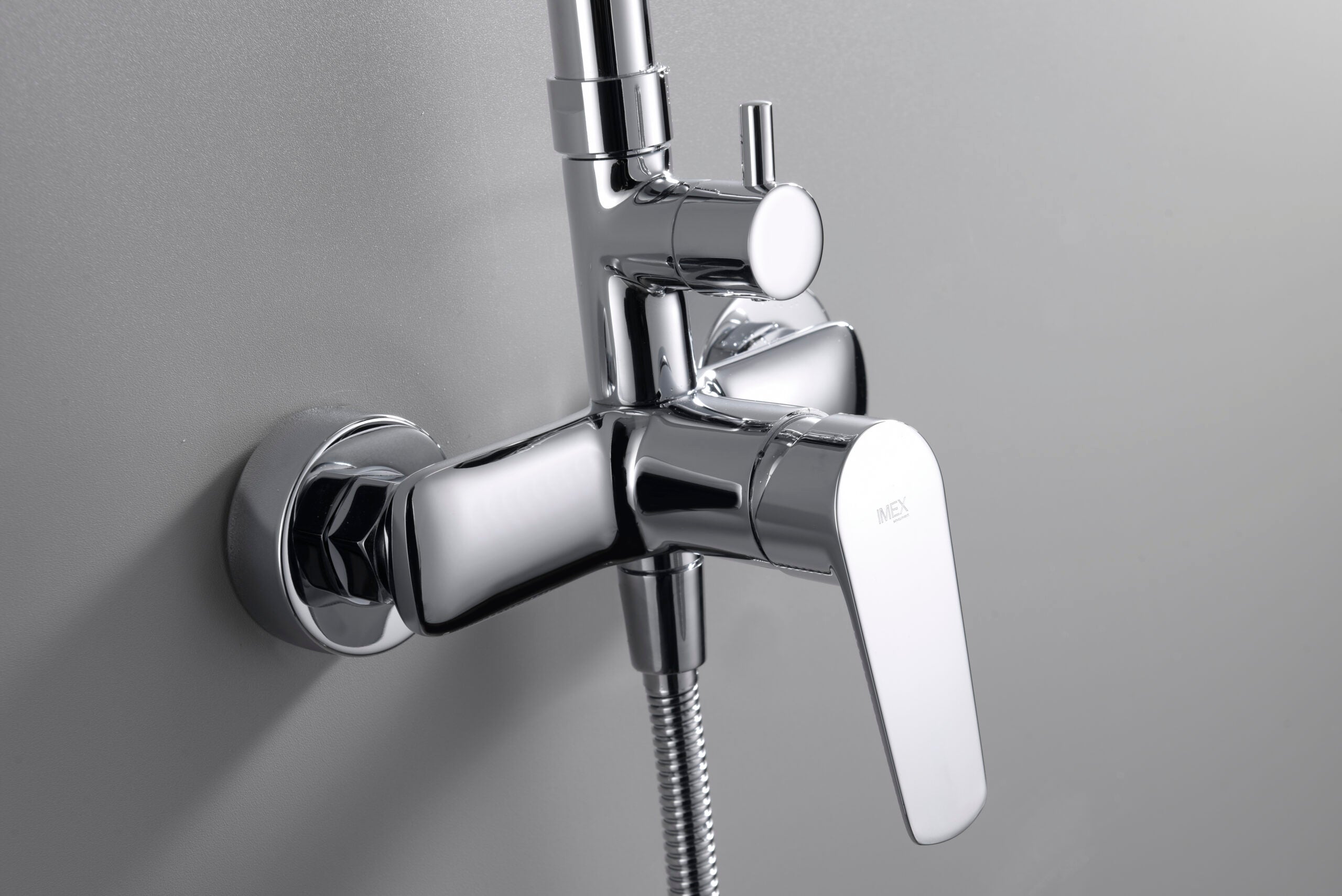 Chrome Single Lever Shower Set Modern Minimalist Design, view 4