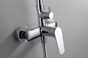 Chrome Single Lever Shower Set Modern Minimalist Design, view 4