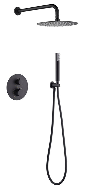 Matte Black Built-in Thermostatic Shower Set, view 2