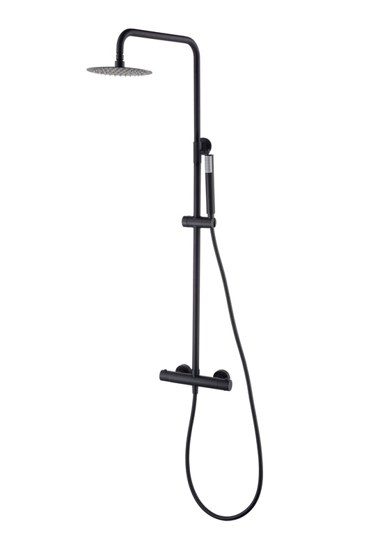 Conjunto Ducha Termostático Monza Negro Mate