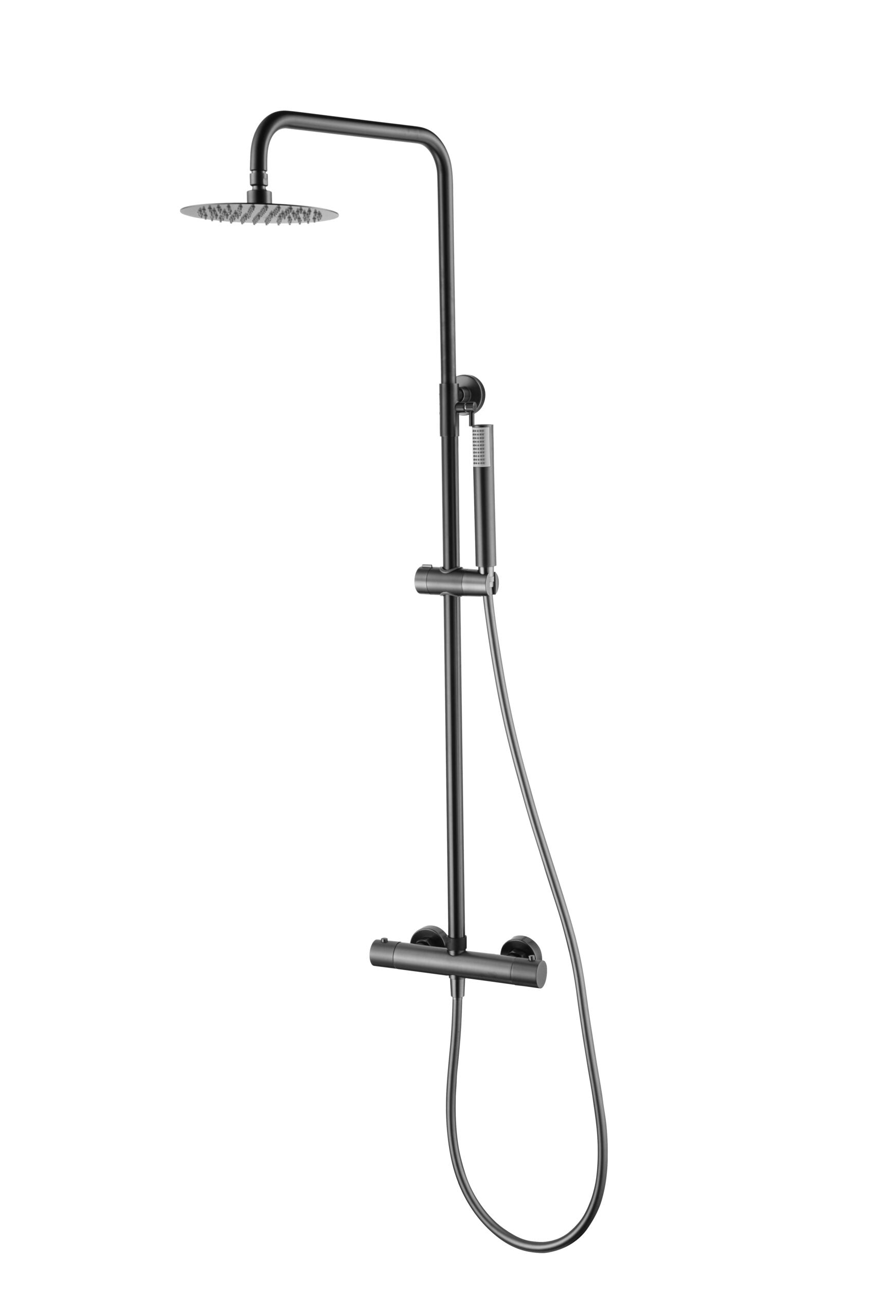Monza Black Gun Metal Thermostatic Shower Set, view 2