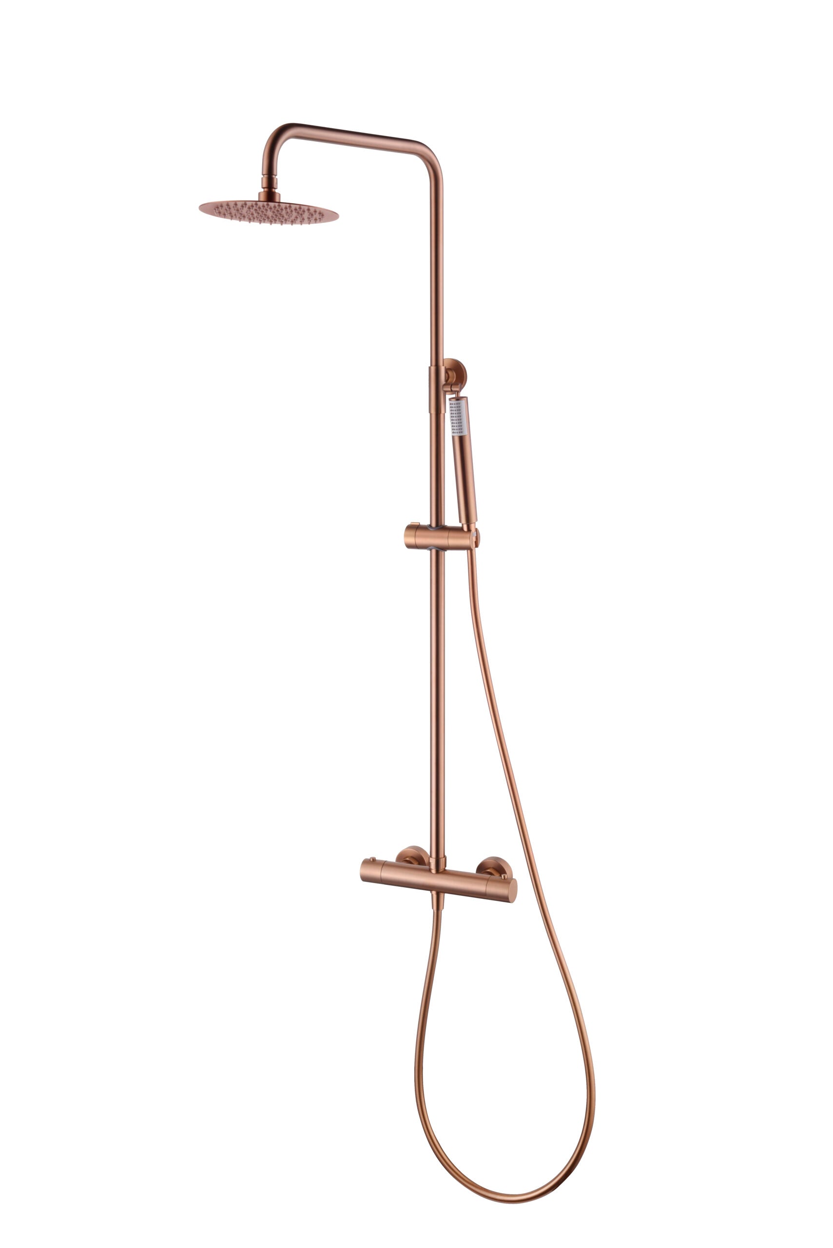 Brushed Rose Gold Thermostatic Shower Set, view 2