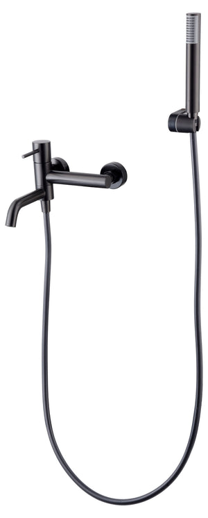Monza Black Gun Metal Single Lever Bath Shower Mixer Kit, view 2