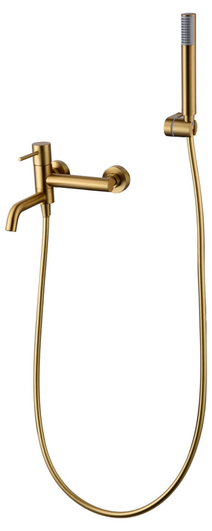 Monza Brushed Gold Single-Handle Shower Mixer Kit, view 2