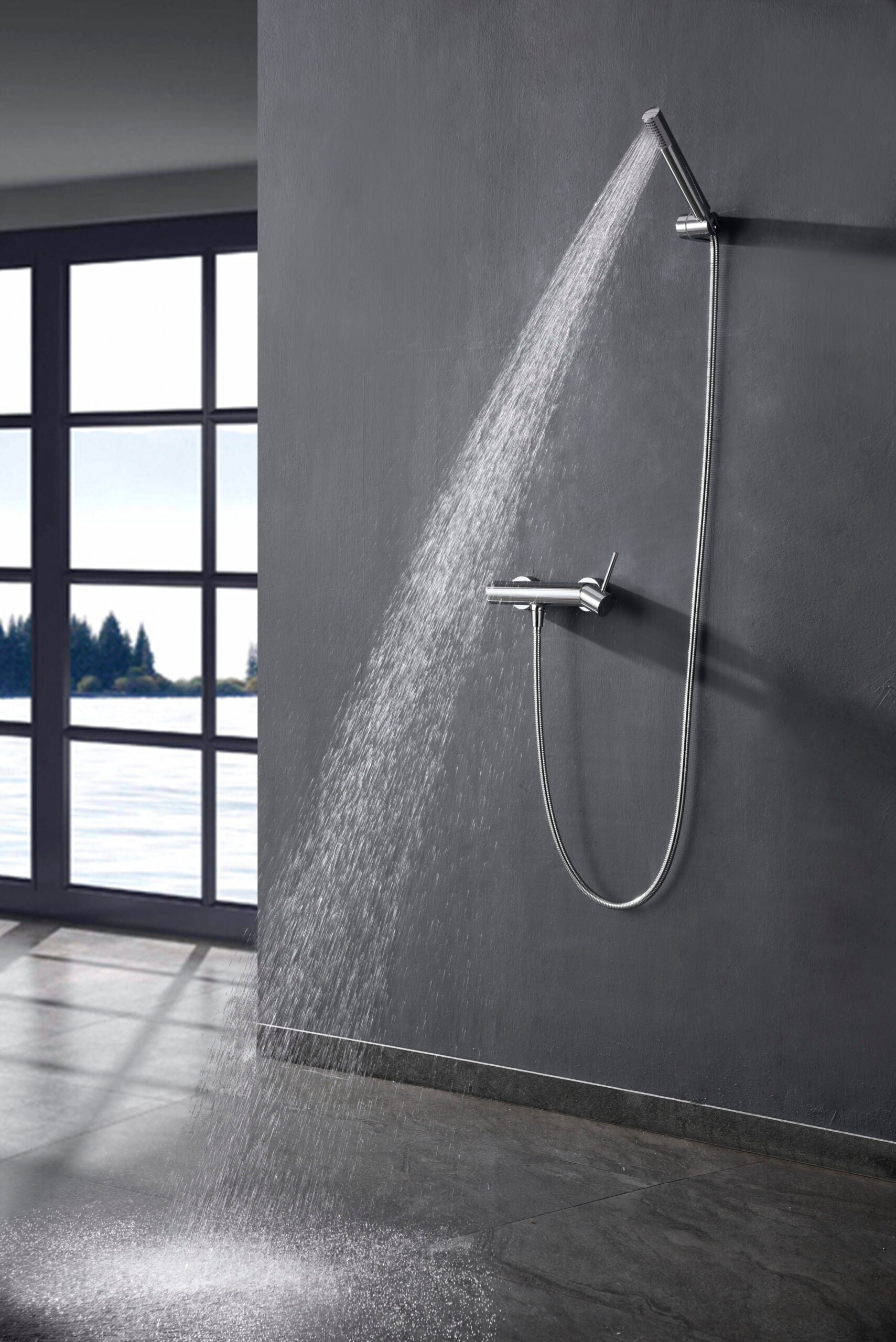 Chrome Monza Shower Mixer Kit Modern Design, view 5