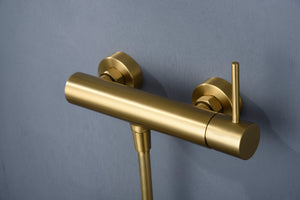 Monza Brushed Gold Shower Kit Single Handle Mixer, view 4
