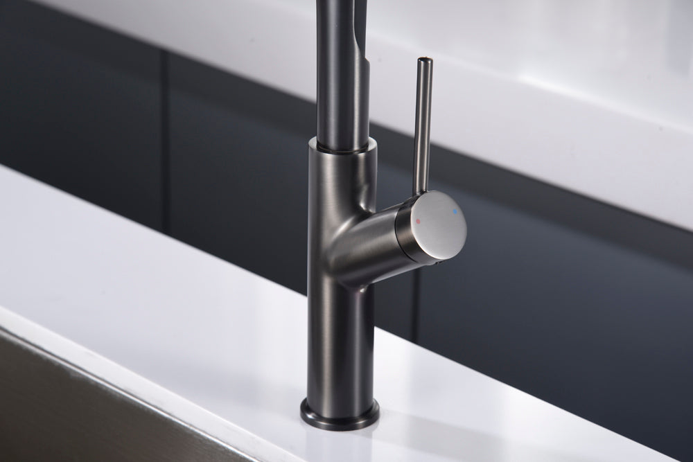 Sena Black Gun Metal Kitchen Faucet Modern Design, view 4