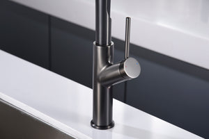 Sena Black Gun Metal Kitchen Faucet Modern Design, view 4