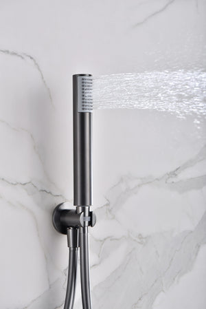 Monza Black Gun Metal Thermostatic Shower Set Built-In, view 4