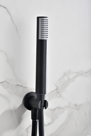 Matte Black Thermostatic Shower Set Built-in Design, view 4