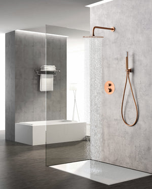 Brushed Rose Gold Built-in Thermostatic Shower Set, view 3
