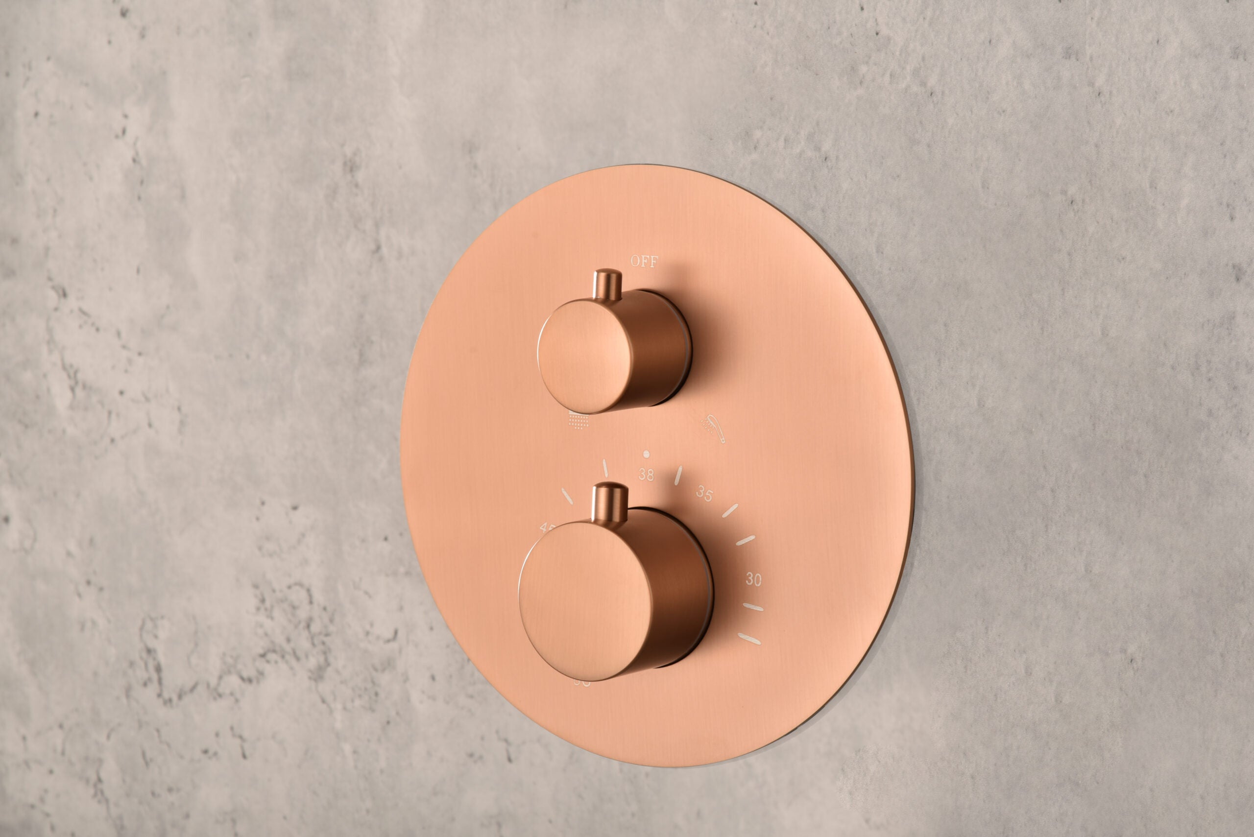 Brushed Rose Gold Built-in Thermostatic Shower Set, view 4