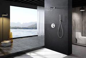 Chrome Thermostatic Shower Set Built-In Installation, view 3