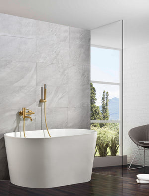 Monza Brushed Gold Single-Handle Shower Mixer Kit, view 3