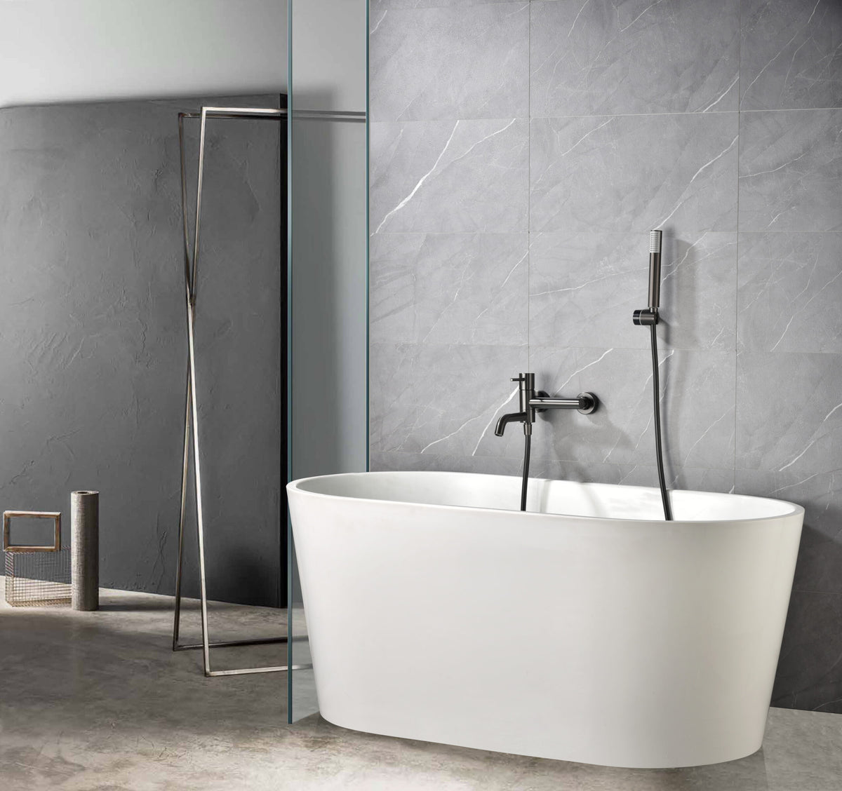 Monza Black Gun Metal Single Lever Bath Shower Mixer Kit, view 3