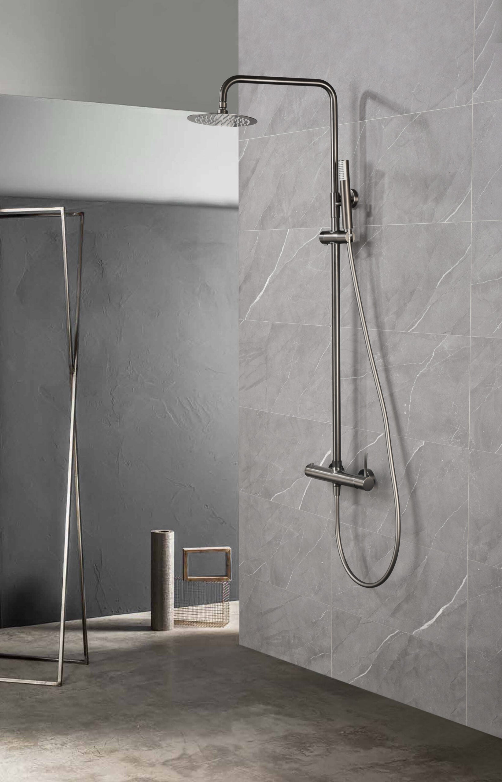 Monza Black Gun Metal Single Handle Shower Set, view 3