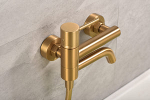 Monza Brushed Gold Single-Handle Shower Mixer Kit, view 4