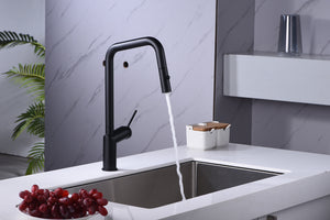 Matte Black Kitchen Faucet Modern Minimalist Design, view 4