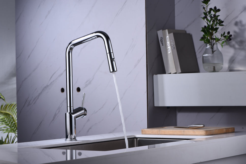 Bonn Chrome Kitchen Faucet Modern Design, view 3