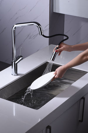 Bonn Chrome Kitchen Faucet Modern Design, view 4