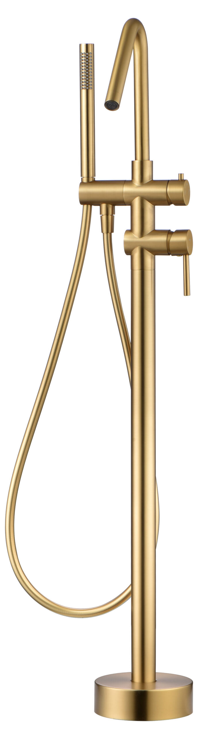 Corsica Brushed Gold Freestanding Bathtub Mixer Tap, view 2