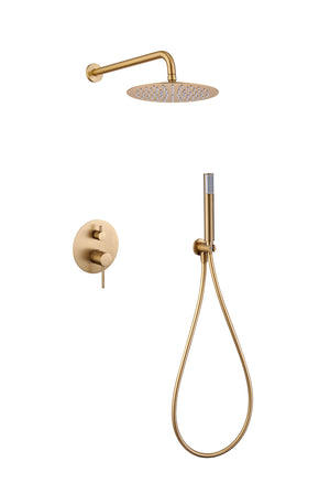 Monza Brushed Gold Single Handle Built-in Shower Set, view 2