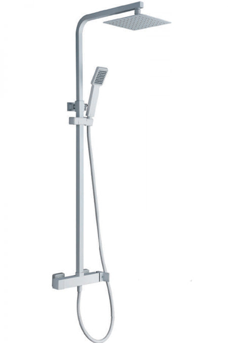 Matte White Single Handle Shower Set Modern Design, view 2