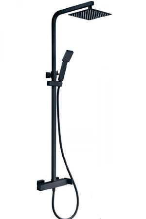 Matte Black Single Handle Shower Set Modern Bathroom, view 2
