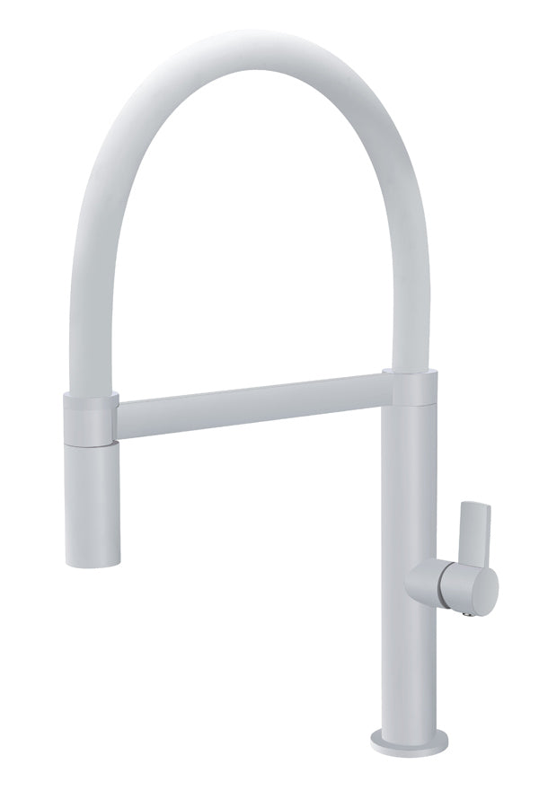 Matte White Kitchen Faucet Modern Minimalist Design, view 2