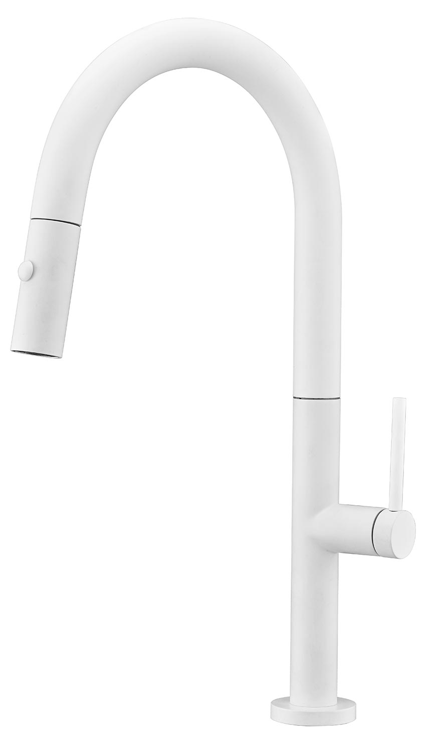 Matte White Kitchen Faucet Modern Minimalist Design, view 2