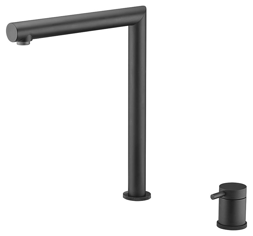 Matte Black Kitchen Faucet Modern Minimalist Design, view 2