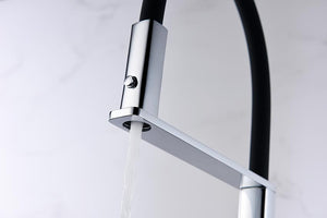 Menorca Chrome Kitchen Faucet Modern Design, detail view