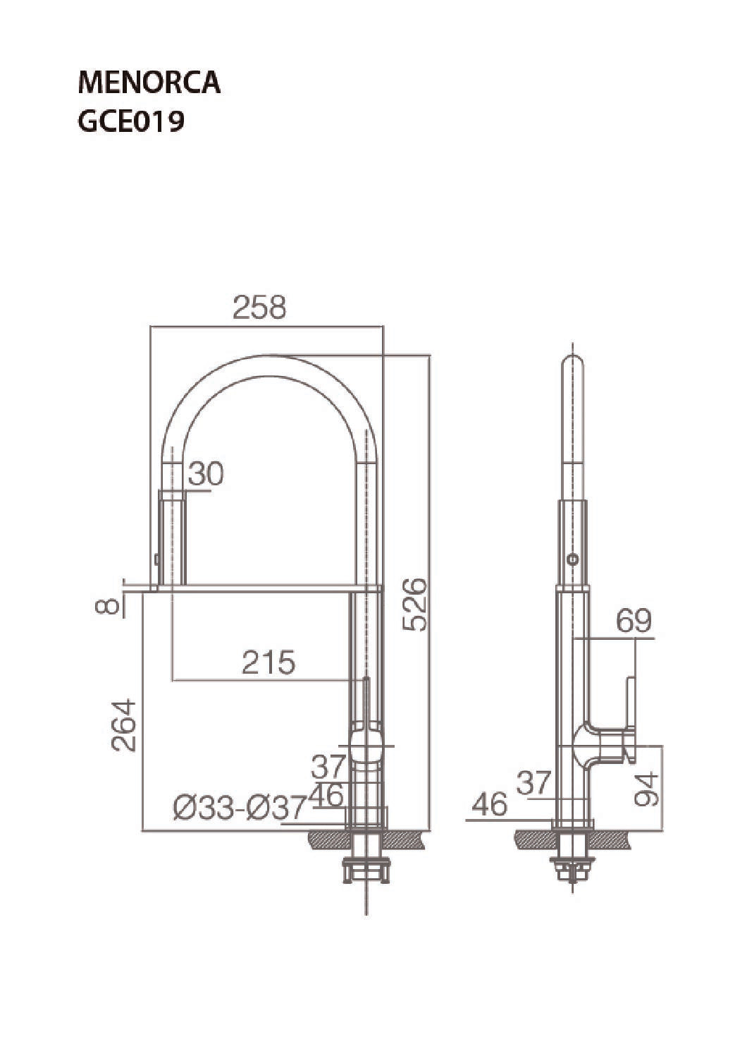 Menorca Chrome Kitchen Faucet Modern Design, view 4