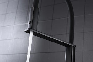 Matte Black Kitchen Faucet Modern Minimalist Design, detail view