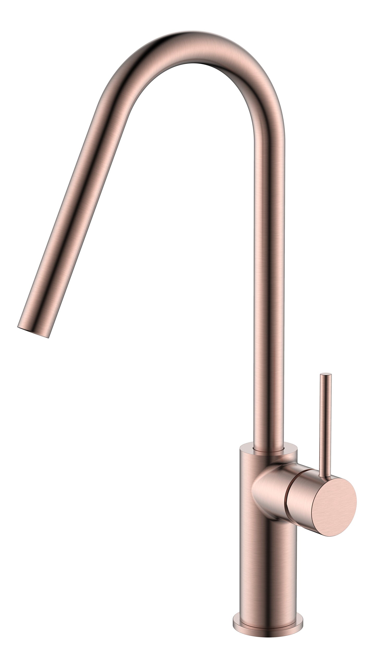Kenya Brushed Rose Gold Kitchen Faucet Modern Design, view 2